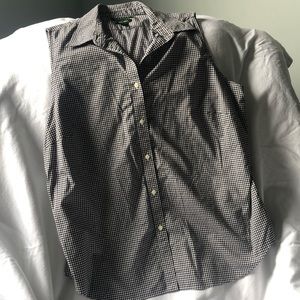 Black and white, checked button down